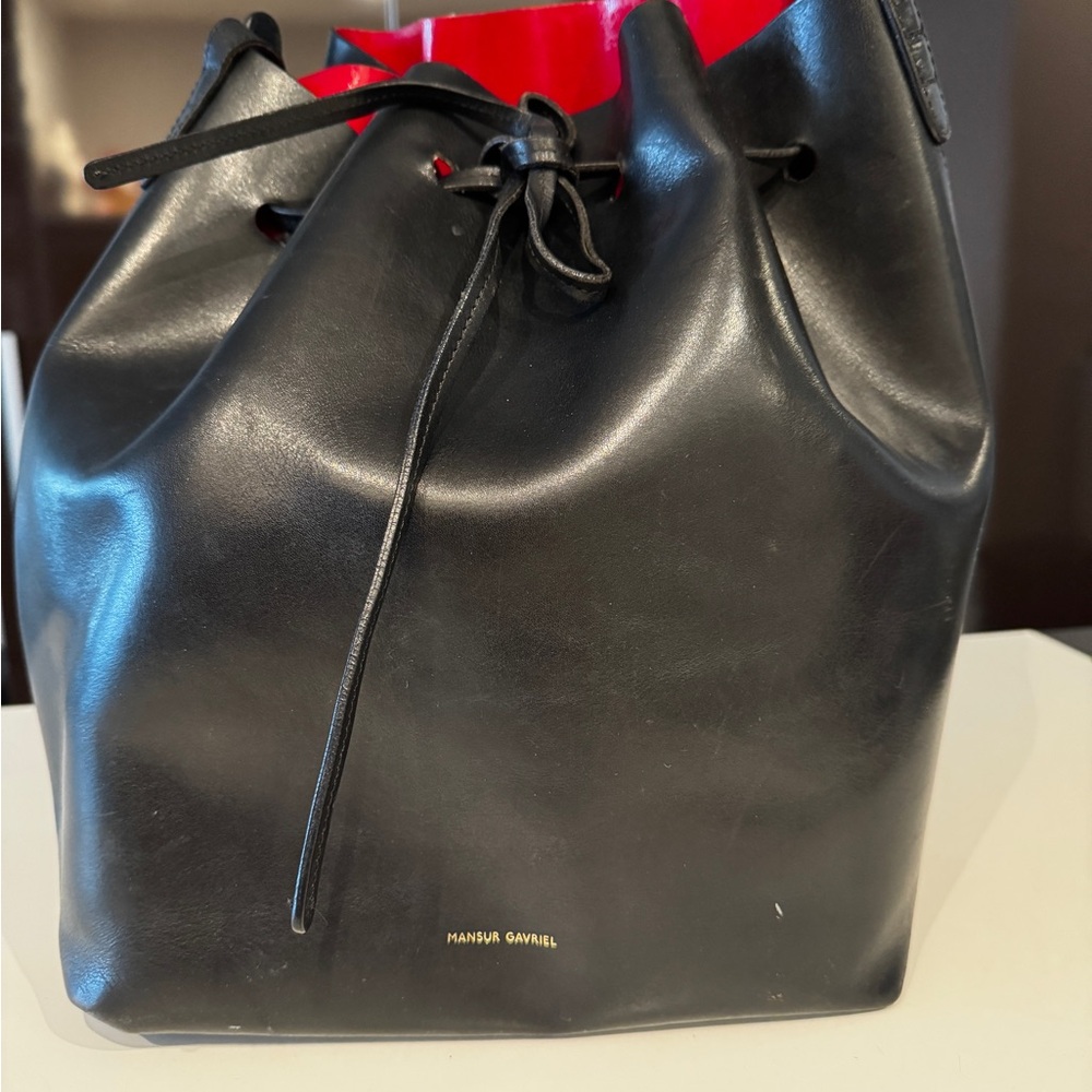 Authentic Mansur Gavriel Black and Red Crossbody Bag